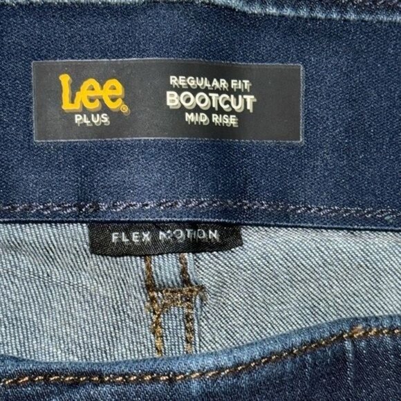 Lee Plus Womens Flex Motion Bootcut Jeans Mid Rise 22W Petite Regular Fit Dark W - Picture 2 of 11